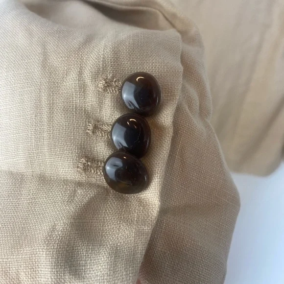 ZARA Linen Crossover‎ Blazer Light Camel |3420/710/743/s - Picture 12 of 14